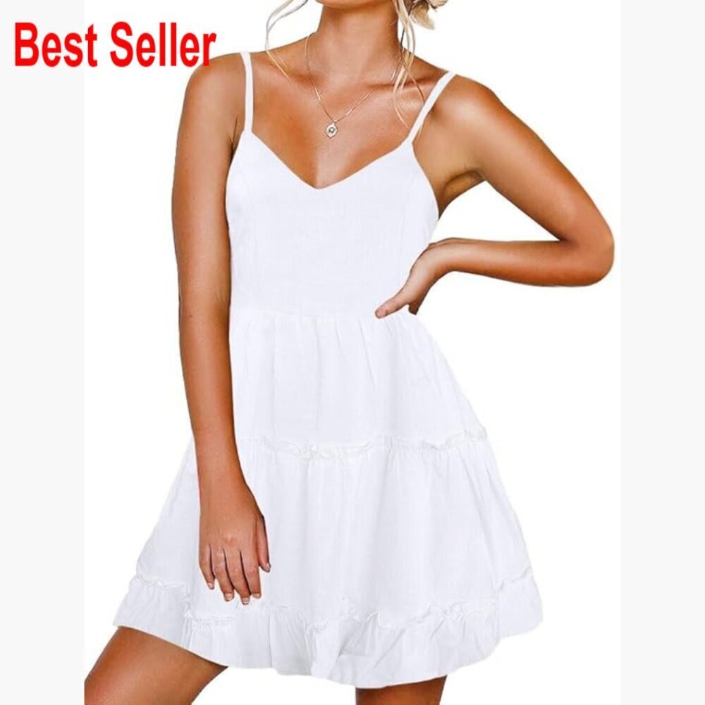 Floral Tiered Mini Dress with Spaghetti Straps and Pockets